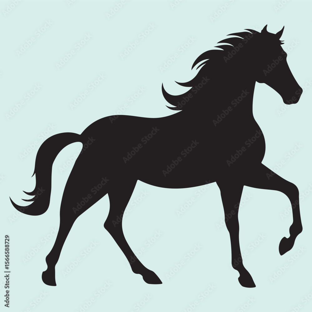 Obraz premium Speedy Arabian Horse Trot Silhouette Dynamic Equestrian Icon