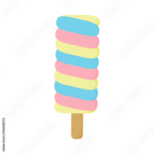 Cute Hand Drawn Orange Green Yellow Wavy Popsicle