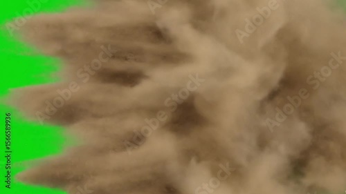 Realistic Sandstorm Moving Animation on Green Screen for VFX and Desert Scenes

