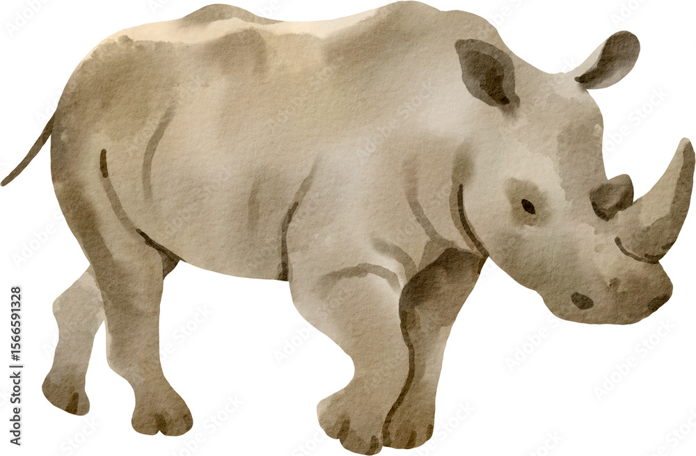 Naklejka premium watercolor rhinoceros