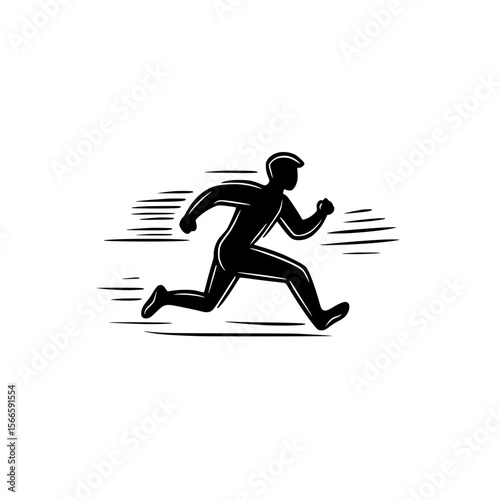 Sprint runner icon vector with motion effect for fitness health and dynamic sports designs
