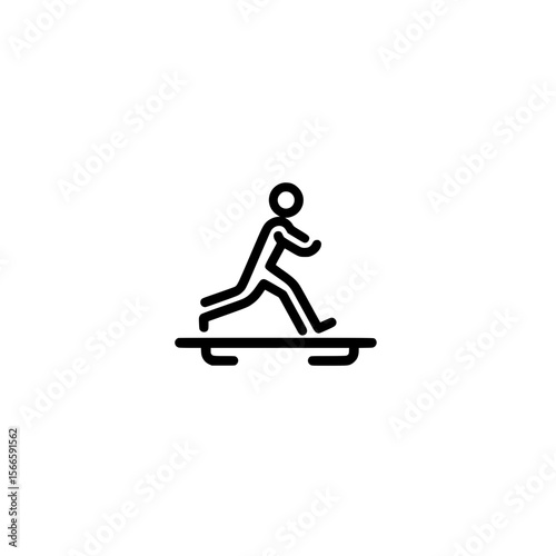 Vector icon of person walking on treadmill in gym suitable for fitness and health designs