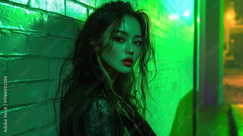 Fototapeta premium vibrant neon green color