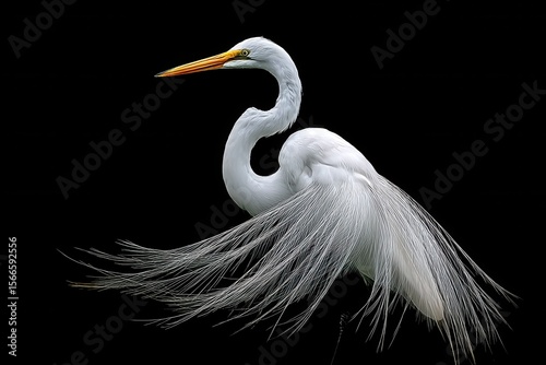 A White Heron Against a Black Canvas
