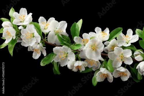 A Symphony of White Flowers on a Black Canvas