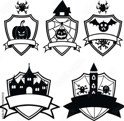 Halloween Elements Set Collection in white Background and vector
