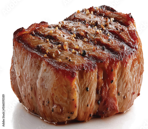 Appealing juicy grilled beef steak, a versatile graphic for food blogs, restaurant menus, or marketing material related to delicious cuisine.