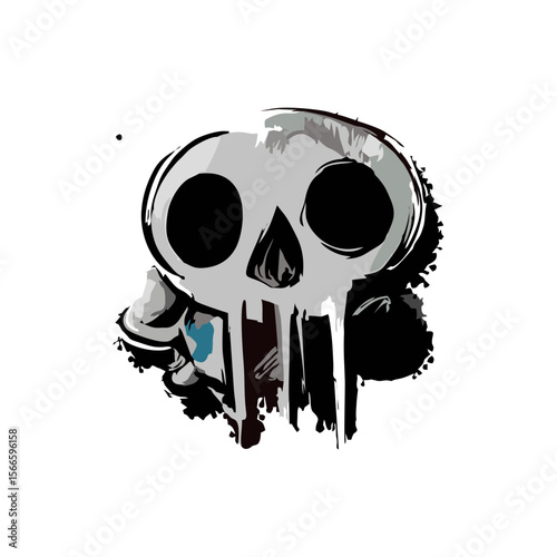Urban Graffiti Skull Art with Dripping Paint – Colorful Street Culture Vector for Youth Subculture, Skateboard Graphics and Rebel Themes – Multicolor SVG on Transparent Background