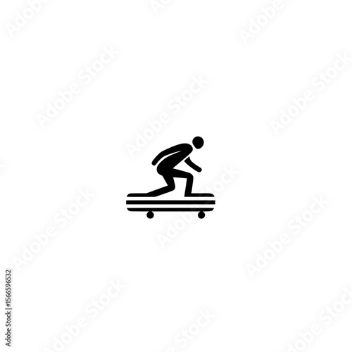 Skateboarding person icon vector ideal for recreation urban sport and active lifestyle artwork