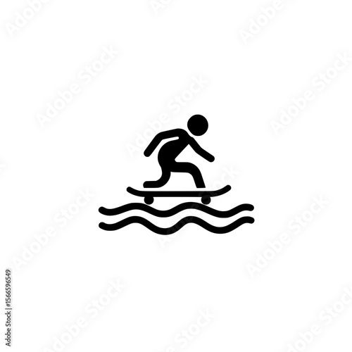 Vector icon of person skateboarding in silhouette style for sports and urban lifestyle designs
