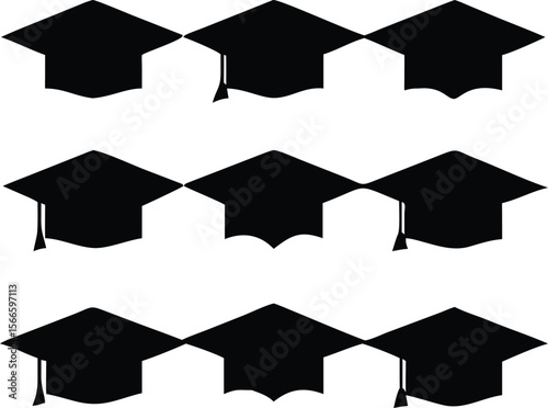 Graduation Caps A Collection of Black Graduation Hats