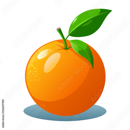 Clementine Fruit Vector Illustration - Fresh Citrus PNG with Leaf