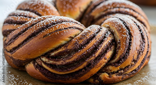 Chocolate Babka with Rich Swirls PNG