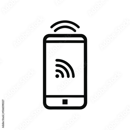 Smartphone Wireless Connection Wifi Signal and Mobile Data Icon