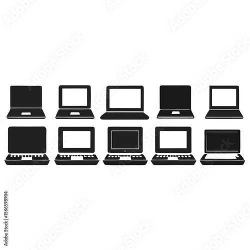 Collection of Laptop Icons Diverse Designs for Digital Projects