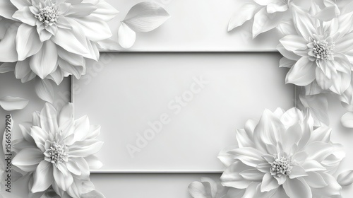 style white flower frame