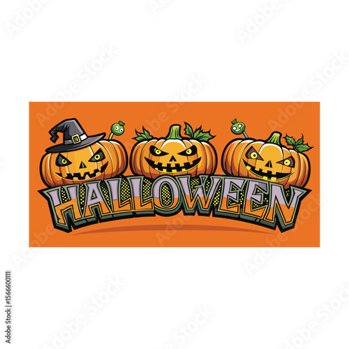 Happy halloween banner design  vector