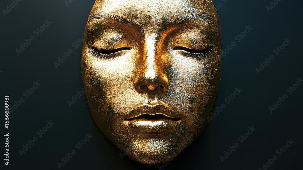 Obraz premium realistic gold face mask