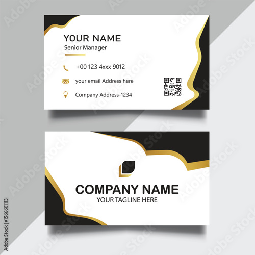 Free vector modern black and gold business card design