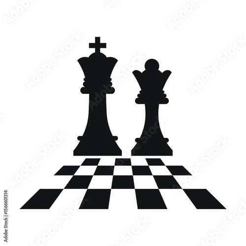 Chess Icon With Chess Board