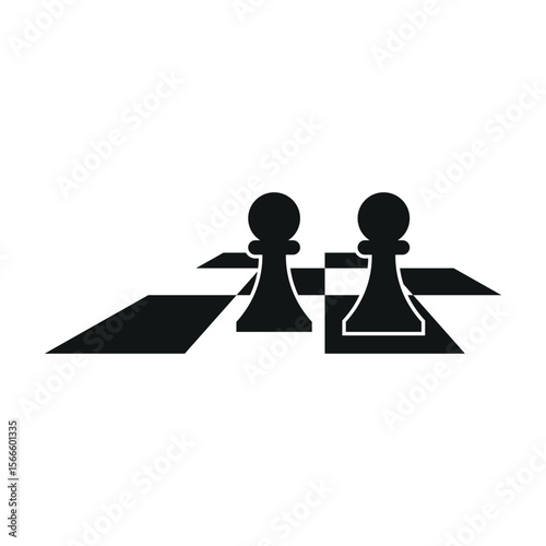 Chess Icon With Chess Board