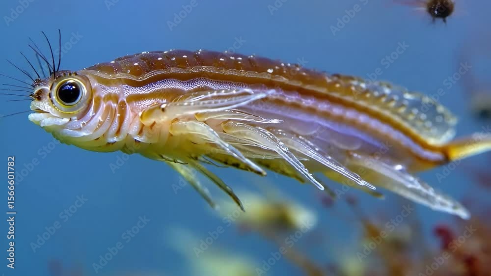 Close-up of a vibrant blue fish gracefully swimming in an aquarium, showcasing its natural beauty underwater 4k animal video footage