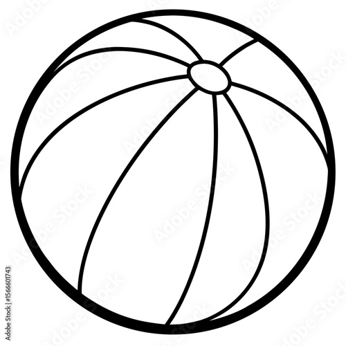 Beach Ball Icon for Summer Fun and Recreational Activities