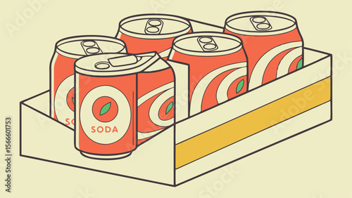 Vector mockup of a multi-pack soda box – flat design of beverage carton packaging