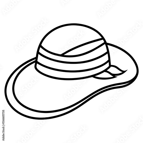 Beach Hat Icon for Summer Fashion and Sun Protection