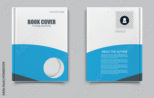 Book cover template design with a wavy pattern. Suitable for personal author's books, catalogs with goods for different companies. Vector graphics, abstract background.