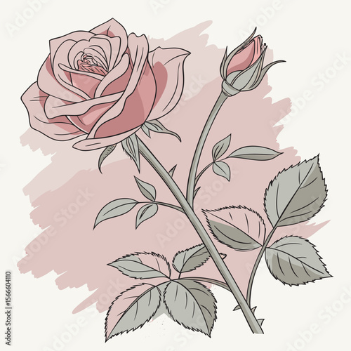 Vector illustration of rose design free for online download.