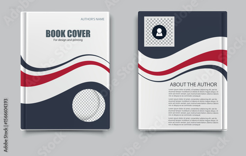 Book cover template design with a wavy pattern. Suitable for personal author's books, catalogs with goods for different companies. Vector graphics, abstract background.