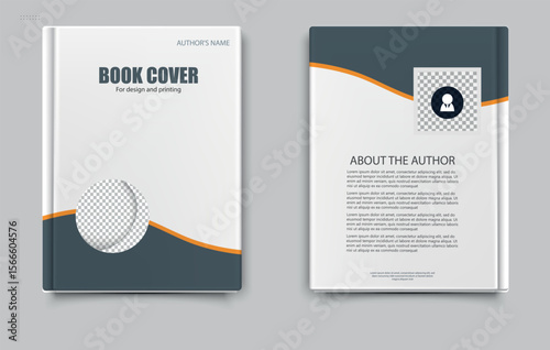 Book cover template design with a wavy pattern. Suitable for personal author's books, catalogs with goods for different companies. Vector graphics, abstract background.