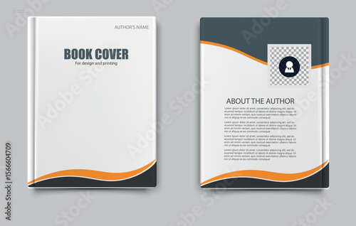 Book cover template design with a wavy pattern. Suitable for personal author's books, catalogs with goods for different companies. Vector graphics, abstract background.