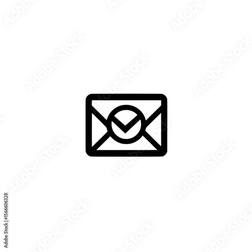 Vector icon of envelope with check mark symbolizing message sent and verified status

