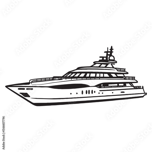 silhouette photo of speedboat with white background