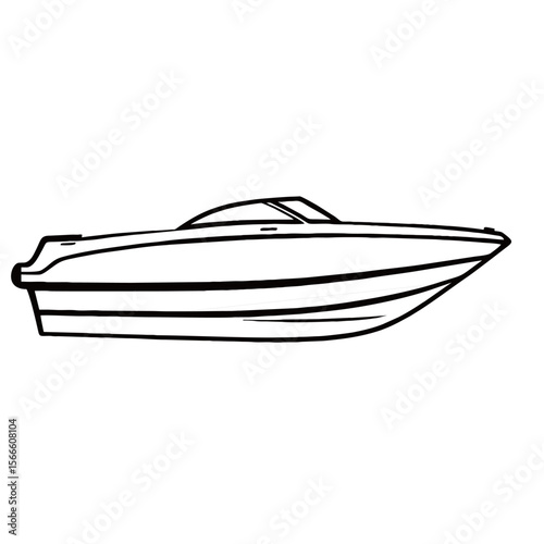 silhouette photo of speedboat with white background