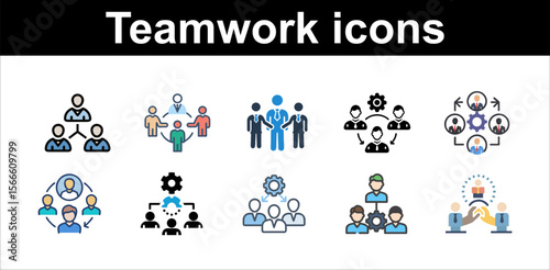 Diverse group collaboration business icons teamwork people