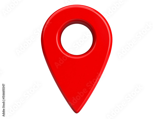 3D Render of Red Location Pin 