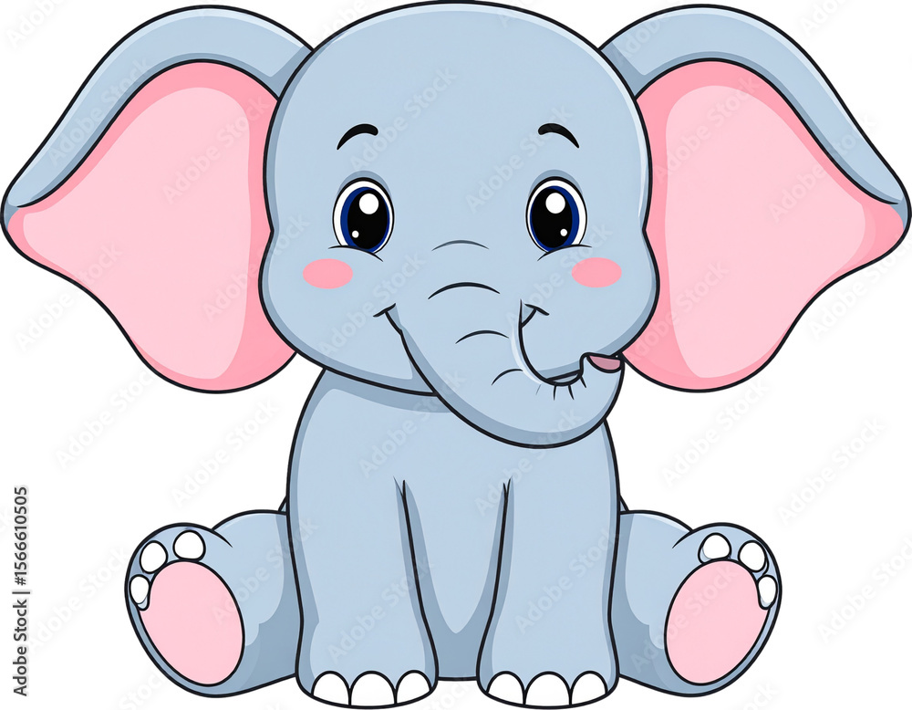 Fototapeta premium Cute Baby Elephant Sitting Pose