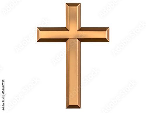 Wallpaper Mural A radiant golden cross stands as a powerful symbol of faith and spirituality, gleaming with a metallic luster. Torontodigital.ca
