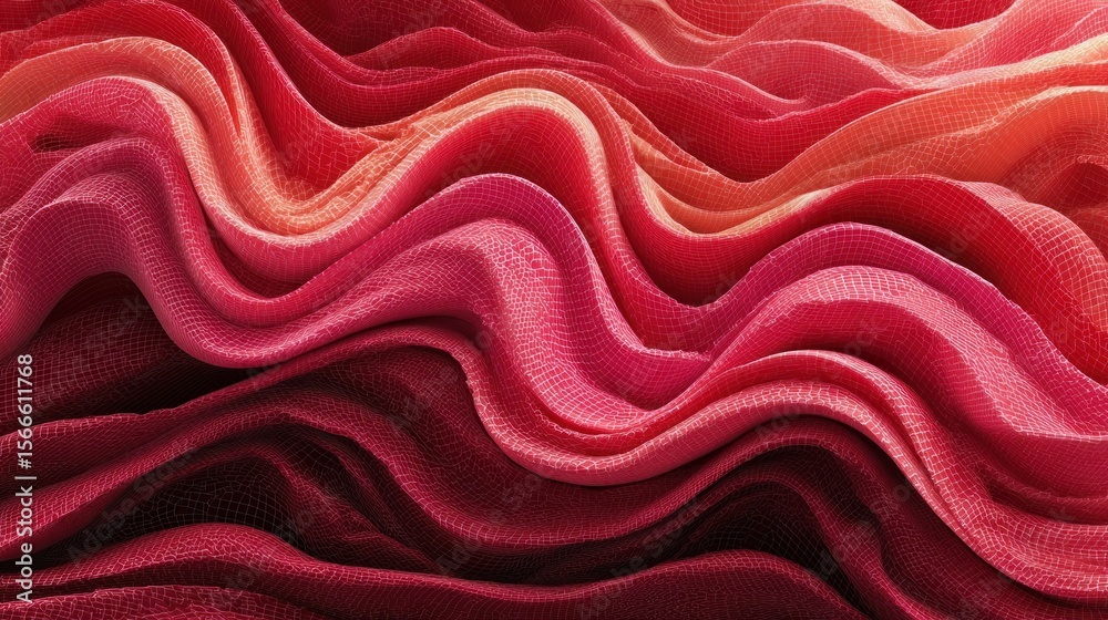 Fototapeta premium Abstract red pink wavy texture background