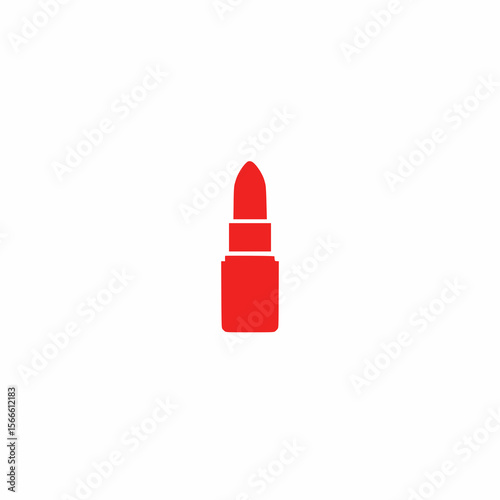solid red lipstick icon, minimal makeup brand logo, white background