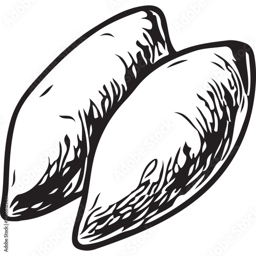 Explore authentic Arabic falafel illustration, a crispy delight, perfect for menus, recipes, and cultural designs in black and white