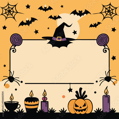 Halloween Elements Design and Text dividers doodle set Wedding decorative elements ornament borders lines Hand