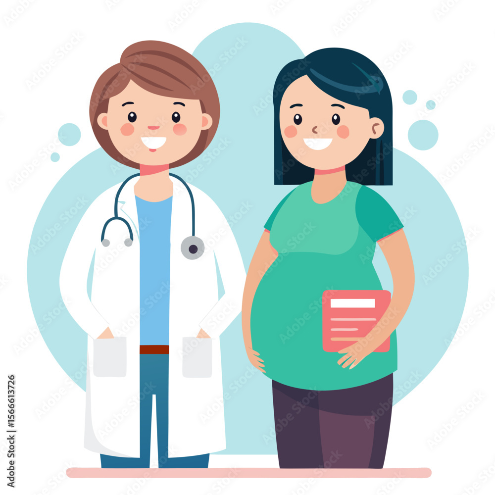 Obraz premium doctor and pregnant patient