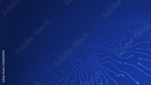 circuit path connects prospective shading in blue background for tech, business modern abstract template