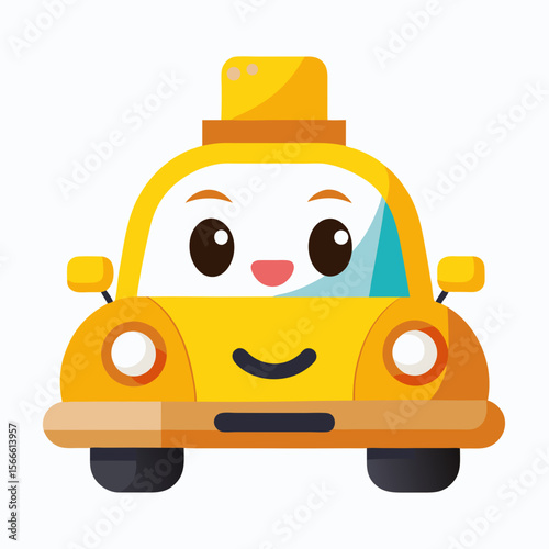cartoon taxi car