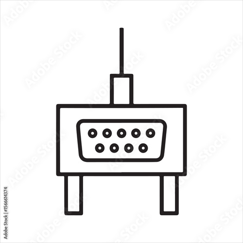 A retro TV set with an antenna is essential communication equipment for a wireless internet connection