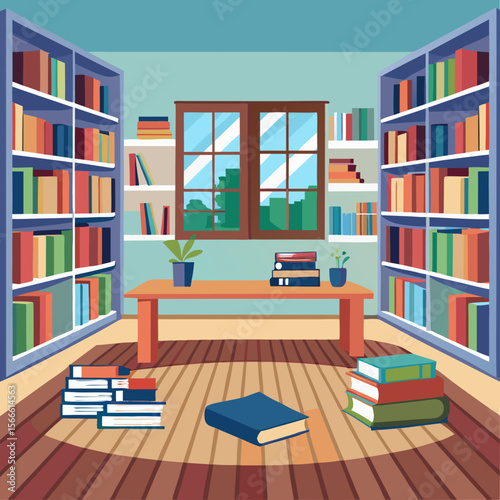 room with books